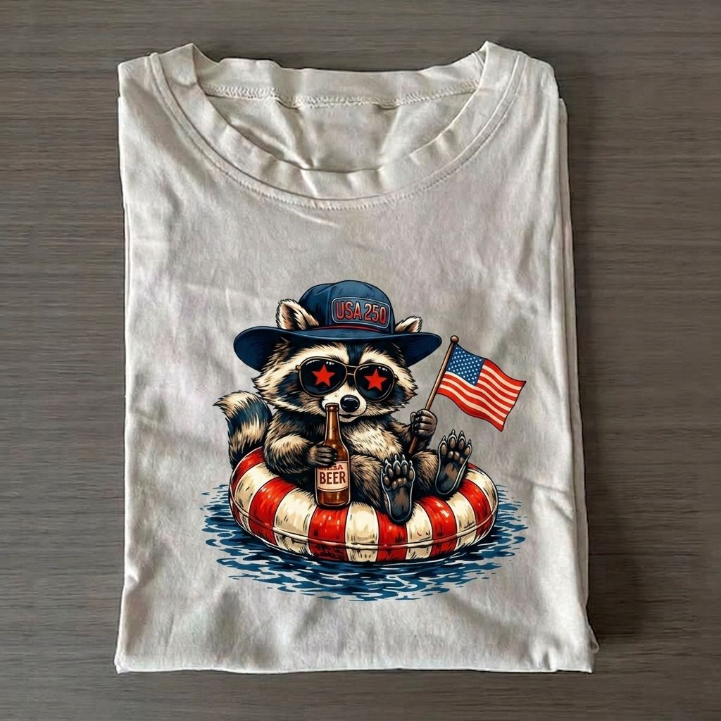 Raccoon 250th Anniversary Day T-Shirt