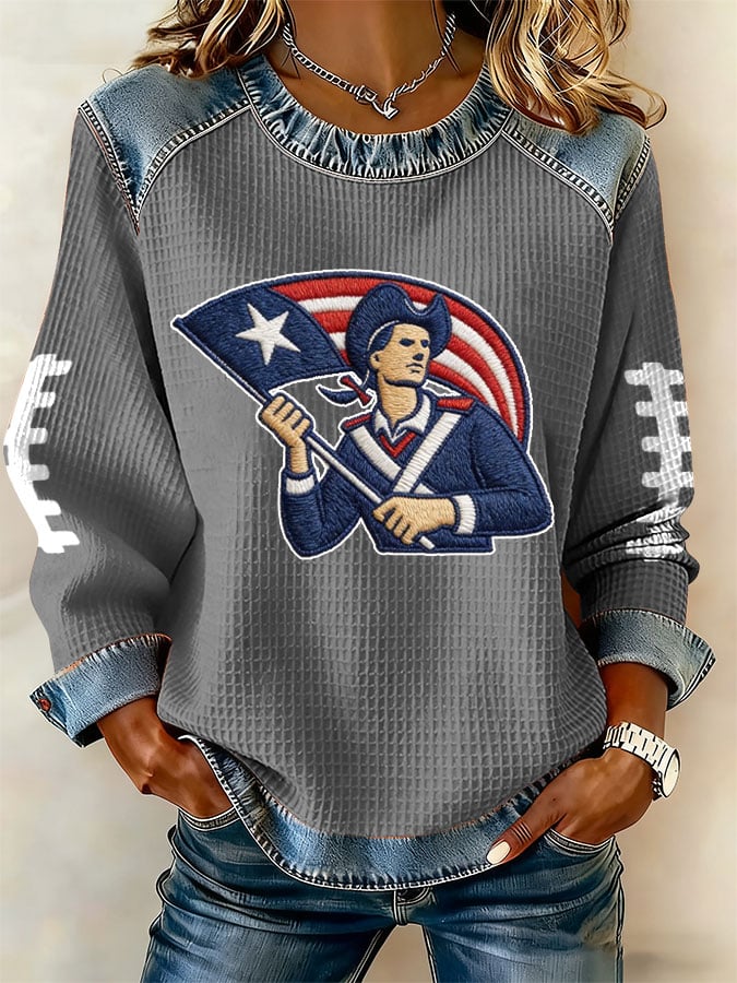 Women's Football Print Sweatshirt