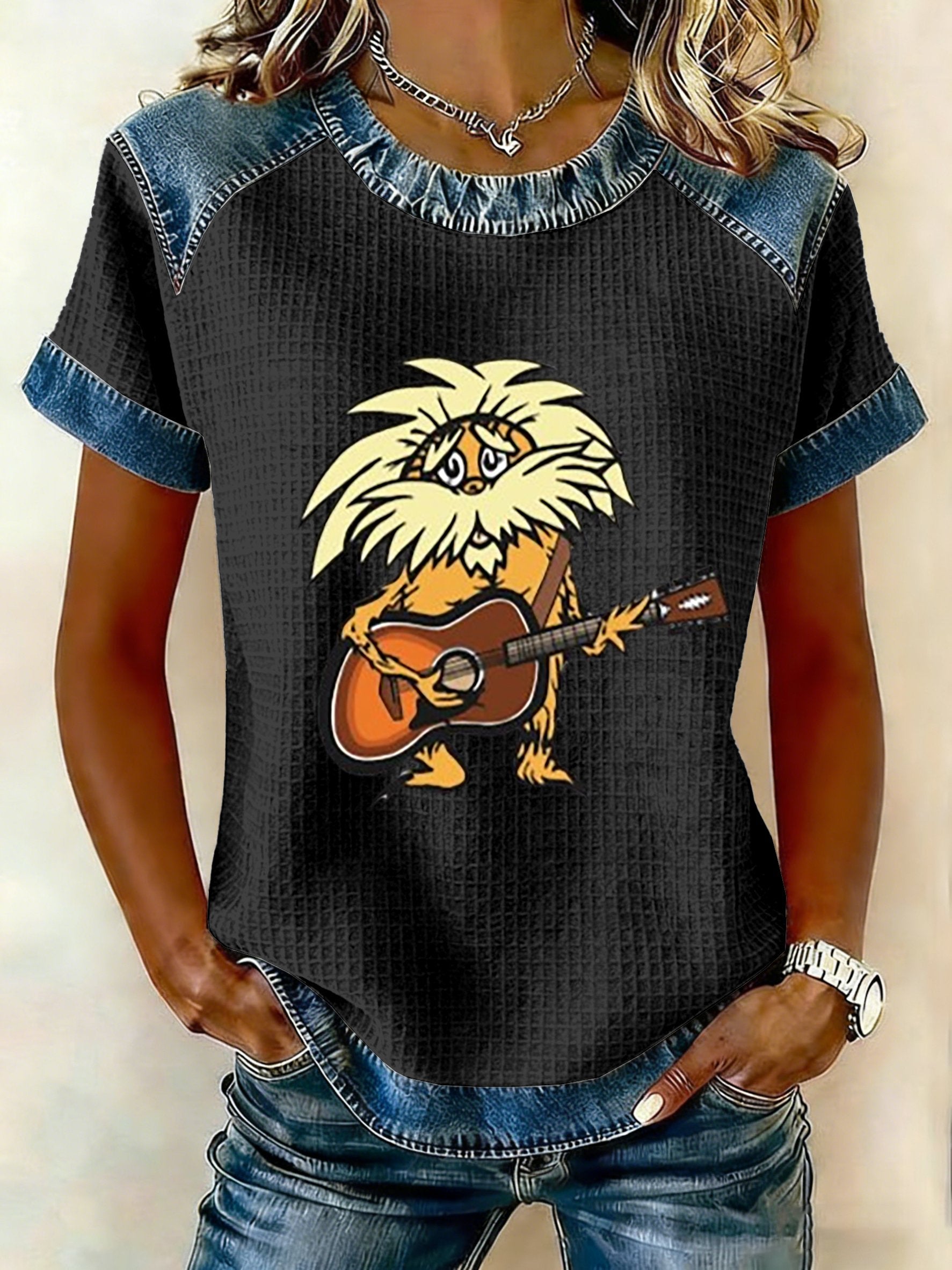 ๐ฅBuy 3 Get 15% Off Women's Casual Printed Waffle Knit Short-Sleeved T-Shirt