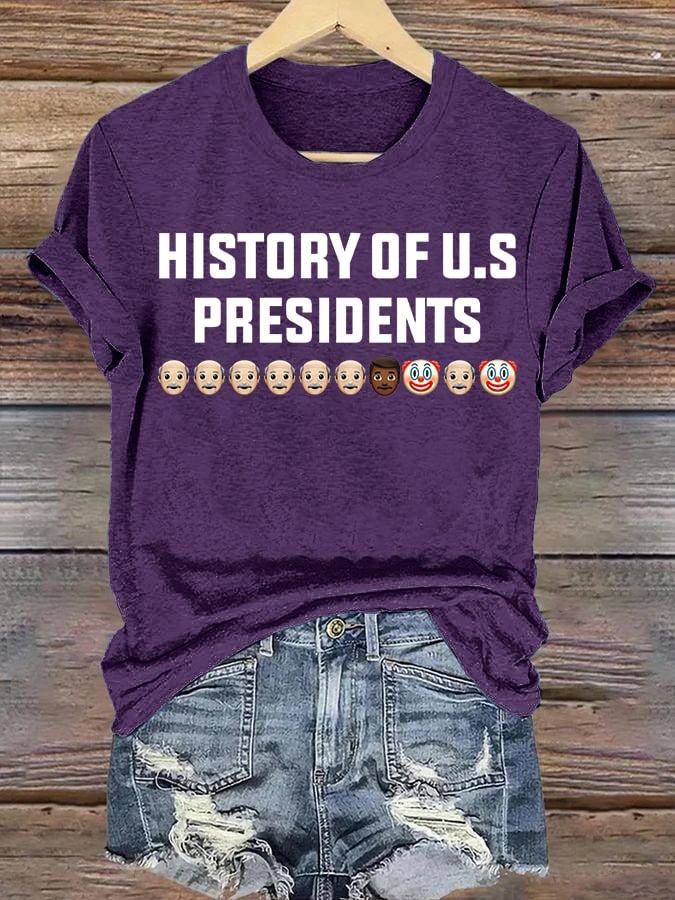 🔥Buy 3 Get 15% Off🔥Women's History Of US Presidents Print T-Shirt