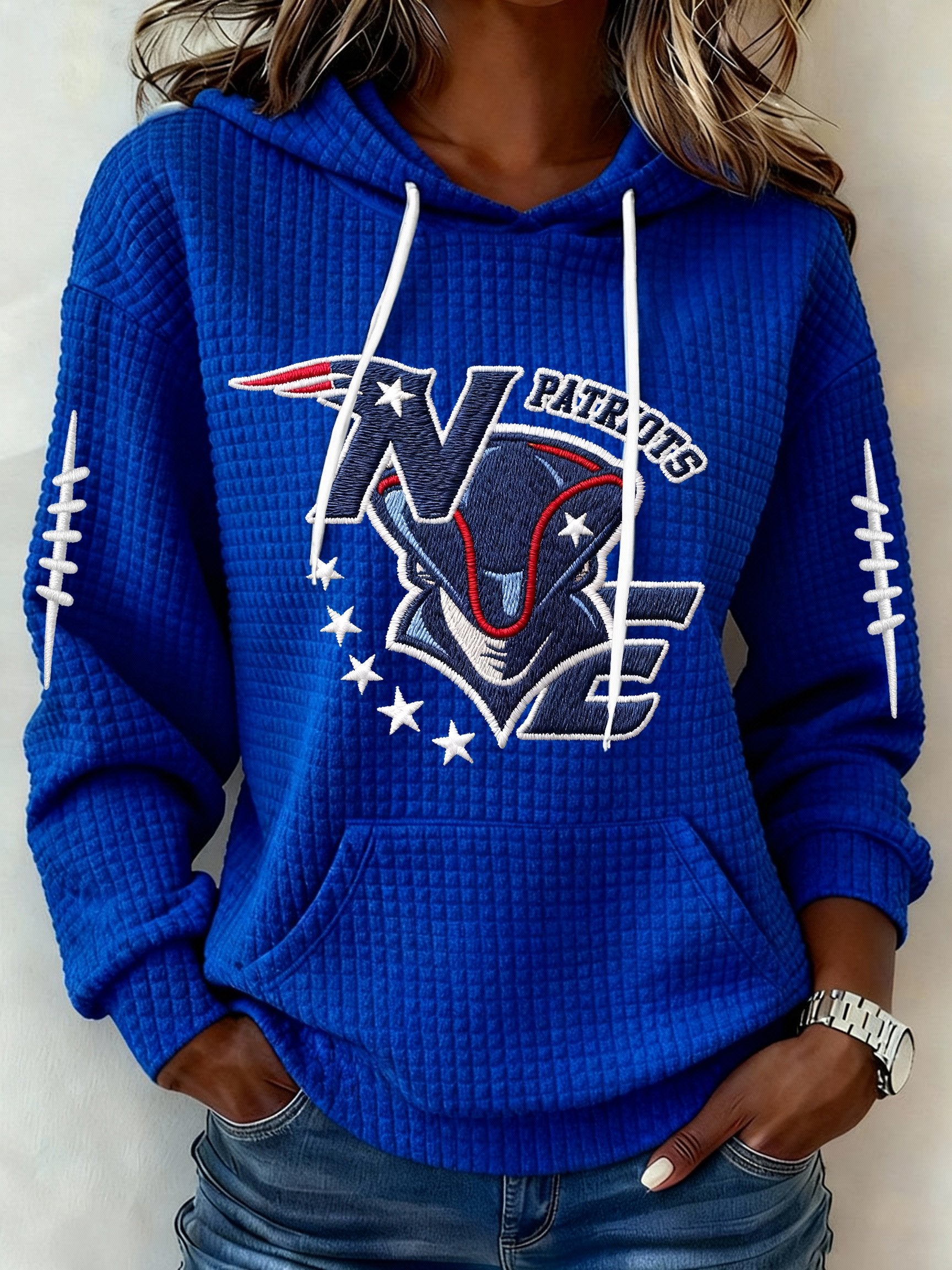 Women’s Football Graphic Waffle Knit Hoodie