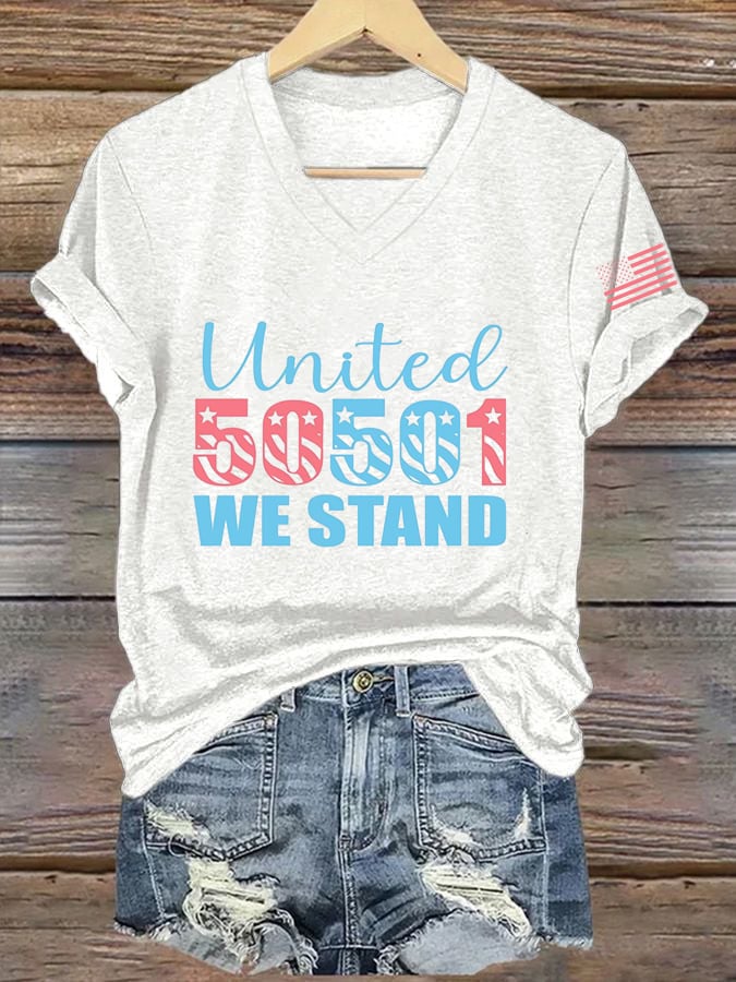 🔥Buy 3 Get 15% Off🔥Women's 50501 We Stand Printed Casual T-shirt