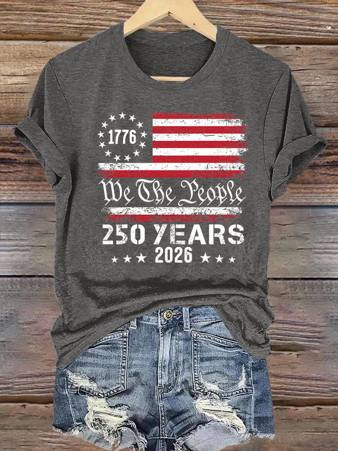 Women's 250 YEARS Print Round-Neck T-Shirt