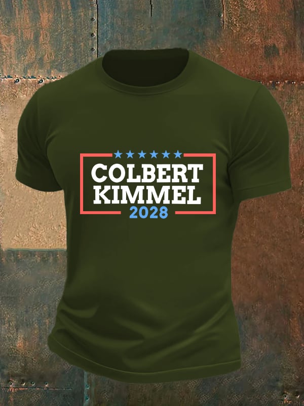 Men's Talk Show Colbert Kimme 2028 Print T-Shirt