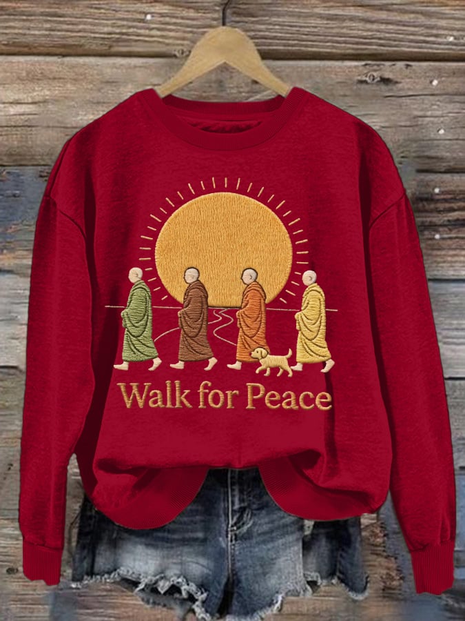 Walking for Peace Art Print Sweatshirt