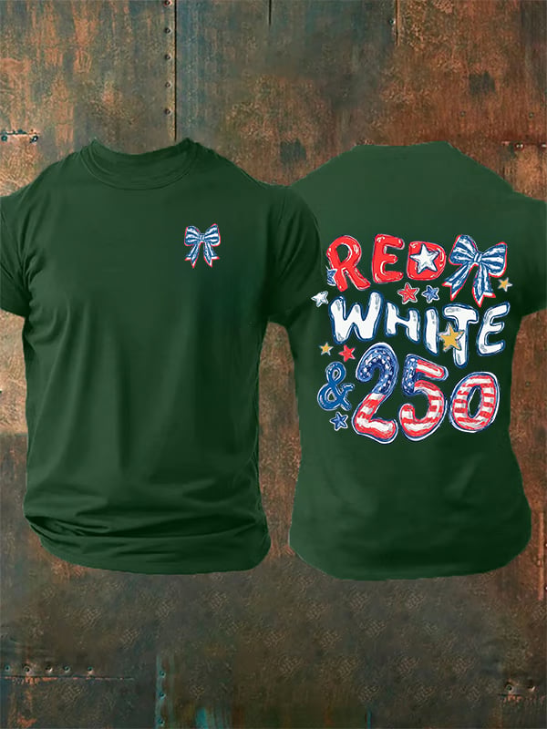 Men's RED WHITE &250 Print T-Shirt