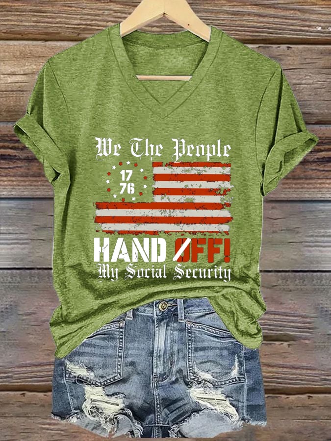 Women's We The People Hands Off My Social Security Print T-Shirt