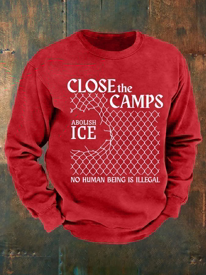 Men's Abolish ICE Close The Camps Printed Sweatshirt