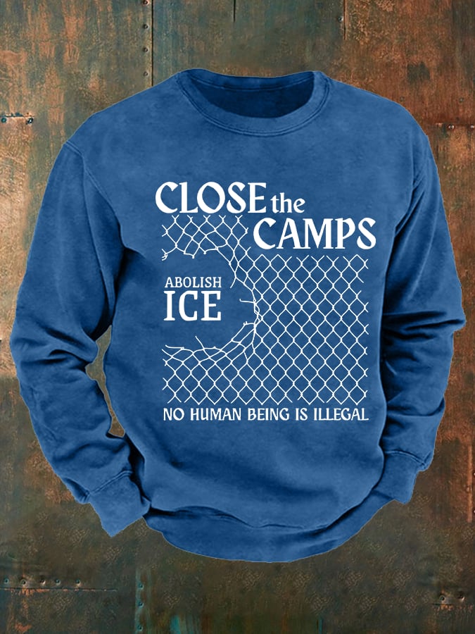 Men's Abolish ICE Close The Camps Printed Sweatshirt