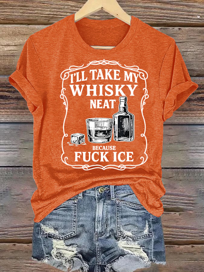 Women's Whiskey F*ck ICE Abolish ICE Print T-Shirt