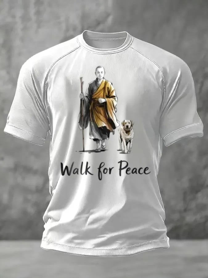 Men's Retro Walk For Peace Art Print Shirt