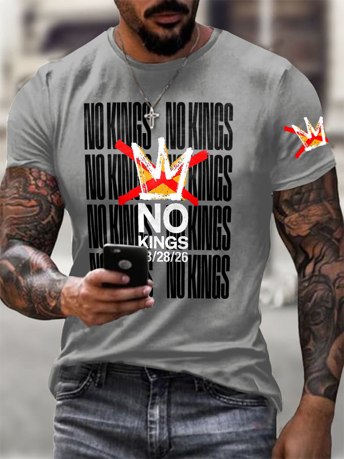 🔥Buy 3 Get 15% Off Men's No Kings Day March 28 2026 Print T-Shirt