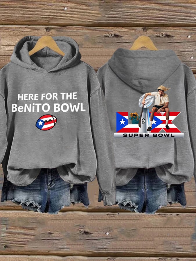 Retro Puerto Rico Print Hoodie