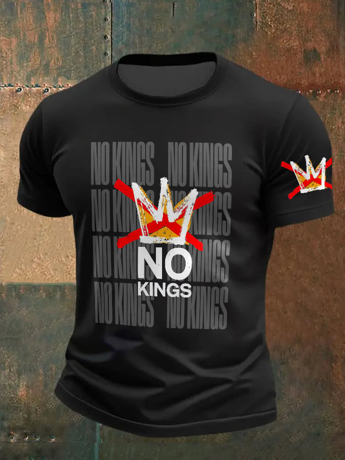 🔥Buy 3 Get 15% Off Men's Retro No Kings In America Print T-Shirt