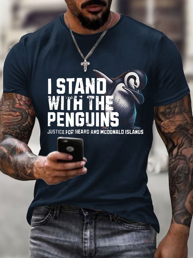 🔥Buy 3 Get 15% Off🔥Men's I Stand With The Penguins Printing T Shirt