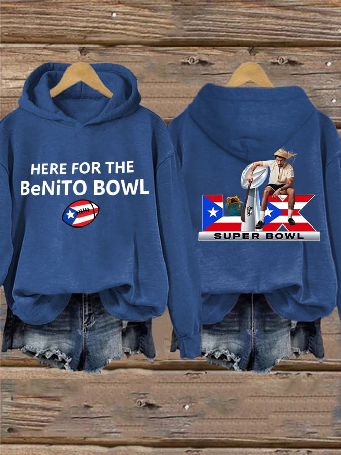 Retro Puerto Rico Print Hoodie