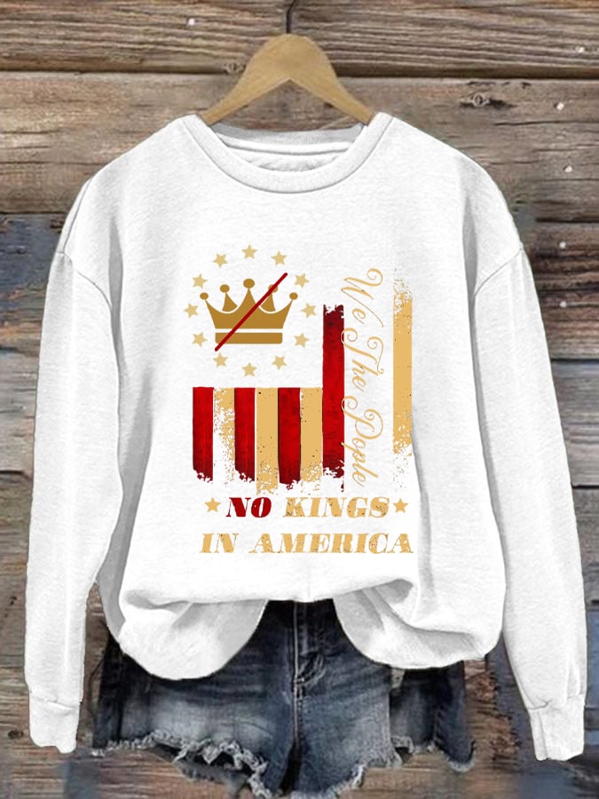 🔥Buy 3 Get 15% Off🔥Women's No Kings In America Printed Sweatshirt