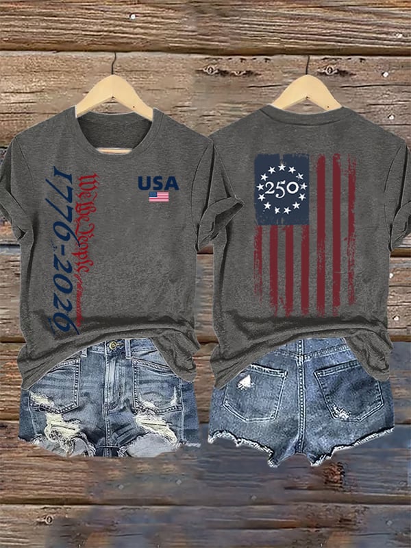 Women's USA 250TH Print Crew Neck T-Shirt