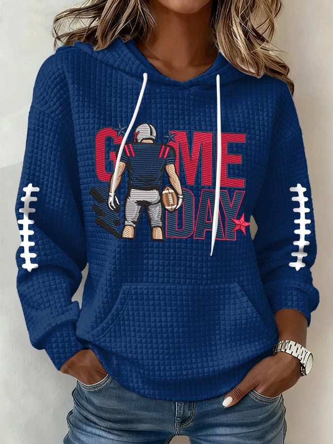 Women's Football Print Hoodie Sweatshirt