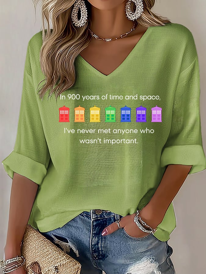 V-Neck Pride Rainbow Police Box , LGBT Pride Month T-shirt