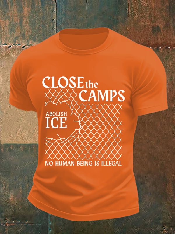Men's Abolish ICE Close The Camps Print T-Shirt
