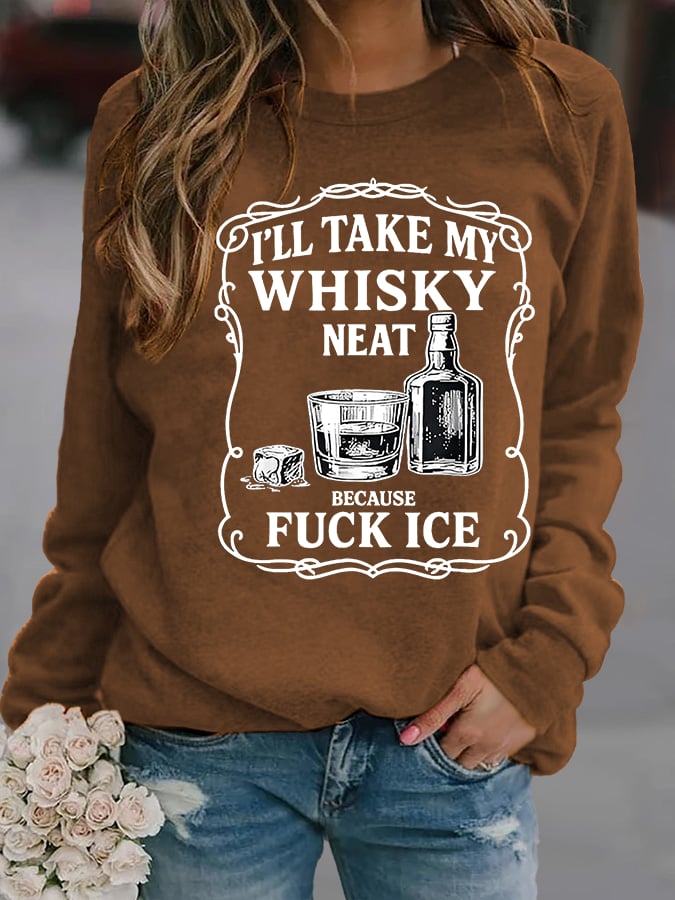 Women's Whiskey F*ck ICE Abolish ICE Printed Sweatshirt
