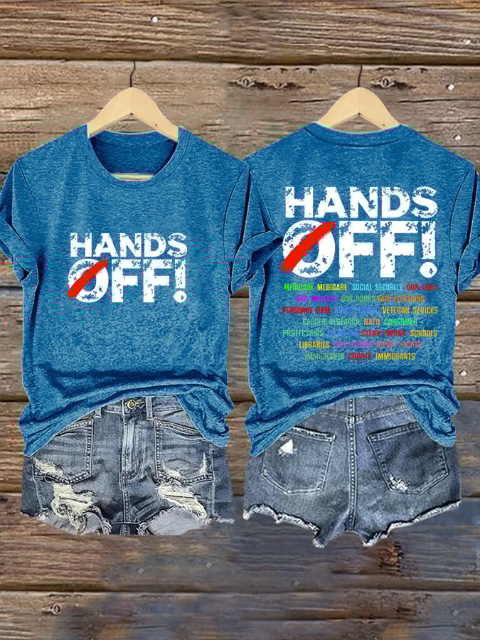🔥Buy 3 Get 15% Off🔥Women's Hands Off Protest Print Casual T-Shirt