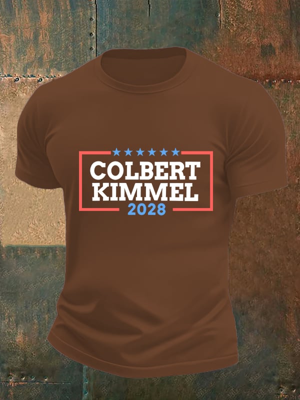 Men's Talk Show Colbert Kimme 2028 Print T-Shirt