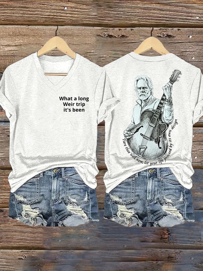 ๐ฅBuy 3 Get 15% Off Women's Vintage Rock Tribute Print V Neck T-shirt