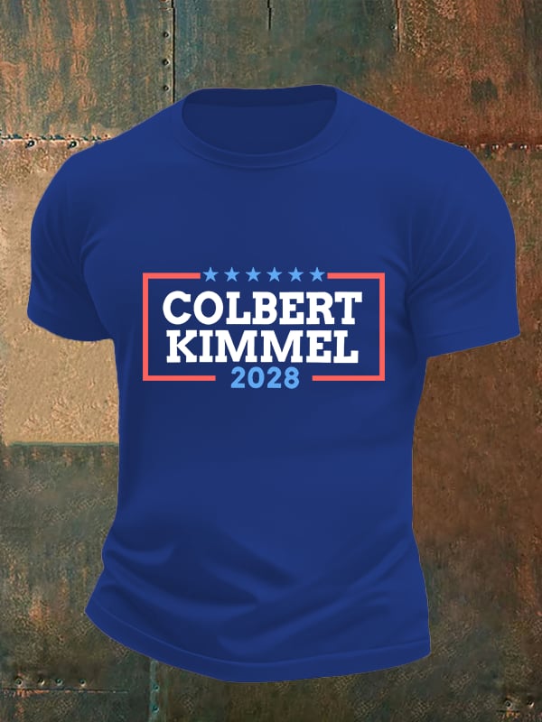 Men's Talk Show Colbert Kimme 2028 Print T-Shirt
