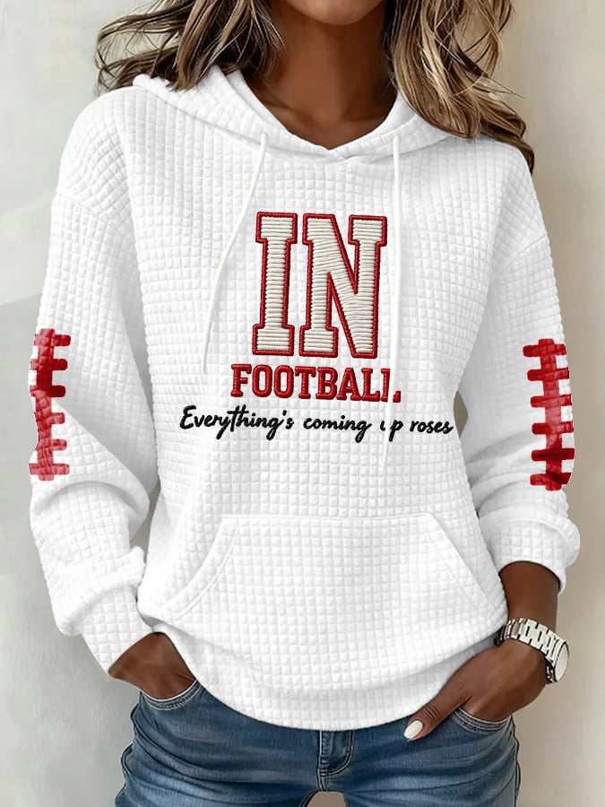 Women's Football Print Hoodie Sweatshirt