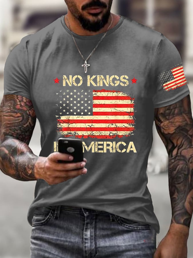 🔥Buy 3 Get 15% Off🔥Men's No King in America Print Casual T-Shirt