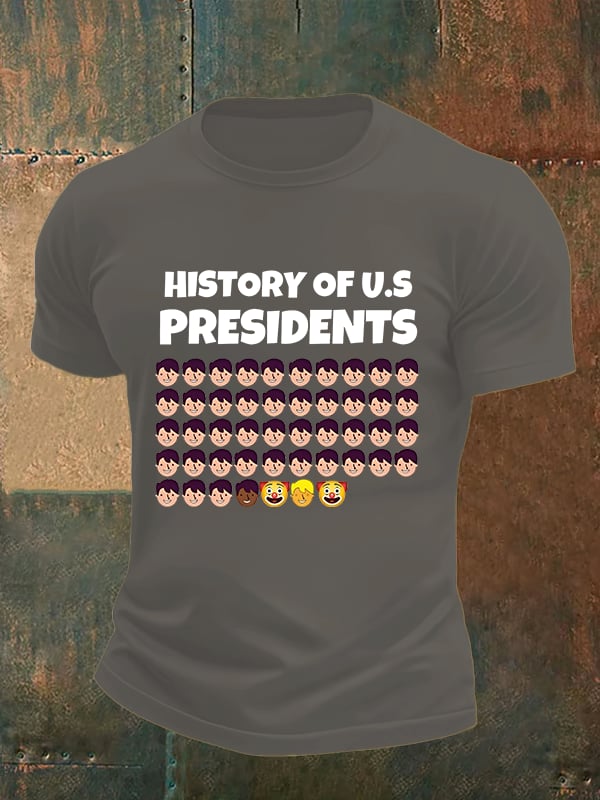 🔥Buy 3 Get 15% Off🔥Men's History Of US Presidents Print T-Shirt