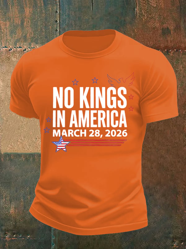🔥Buy 3 Get 15% Off Men's NO KINGS IN AMERICA Print T-Shirt