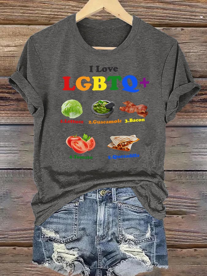 Women's LGBTQ+ Pride Graphic Tee for Food Lovers