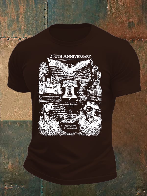 Men's Retro USA 250th Anniversary Print T-Shirt