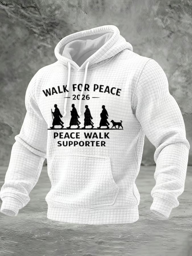 Men's Walk For Peace Printed Casual Hoodie