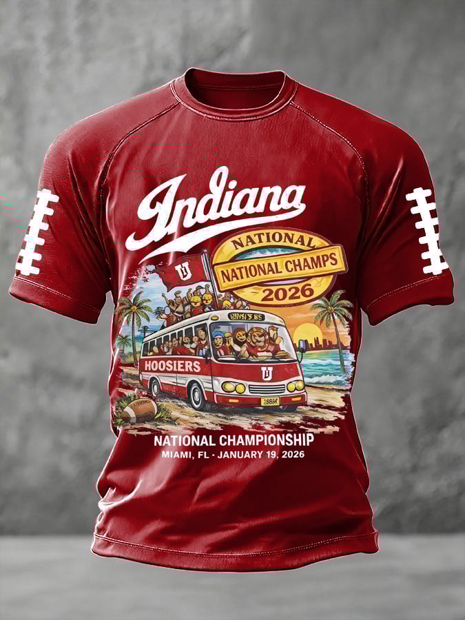 Men's football print short-sleeved T-shirt