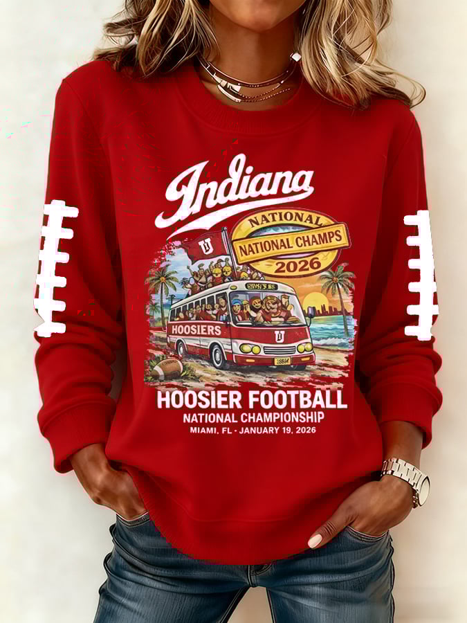 Women's Football Printed Long-Sleeve Sweatshirt
