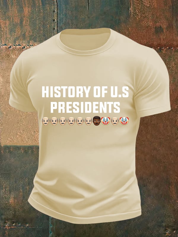 🔥Buy 3 Get 15% Off🔥Men's History Of US Presidents Print T-Shirt