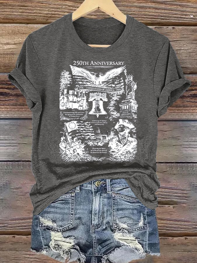 Women's Retro USA 250th Anniversary Print T-Shirt
