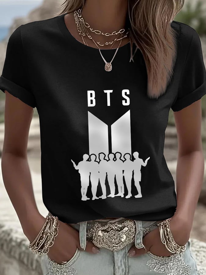 🔥Buy 3 Get 15% Off🔥Women's BTS Fan Print Short-Sleeve T-Shirt