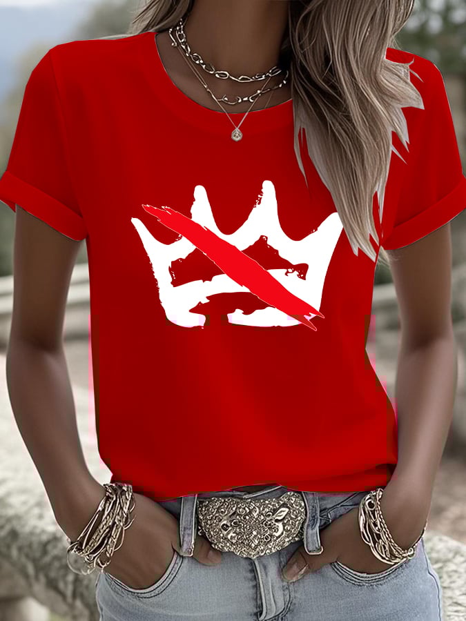 🔥Buy 3 Get 15% Off🔥Women's No Kings Print V Neck T-shirt