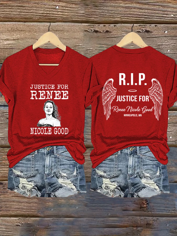 Women's Justice for Renee Nicole Good Print Casual T-Shirt