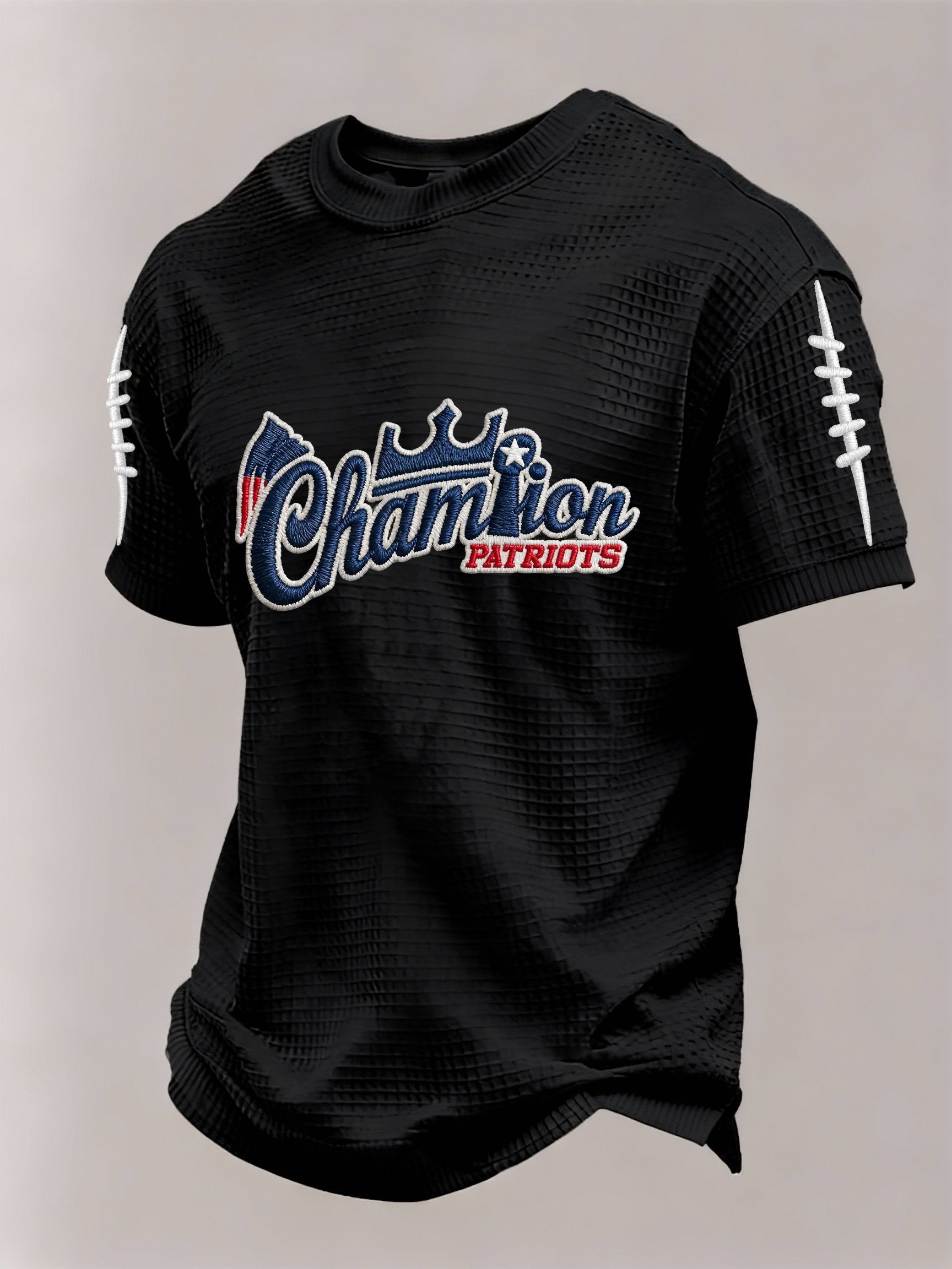 Men’s Football Graphic Waffle Knit Short Sleeve Crewneck T-Shirt