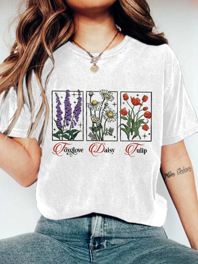🔥Buy 3 Get 15% Off🔥Women's Floral FDT Print T-Shirt
