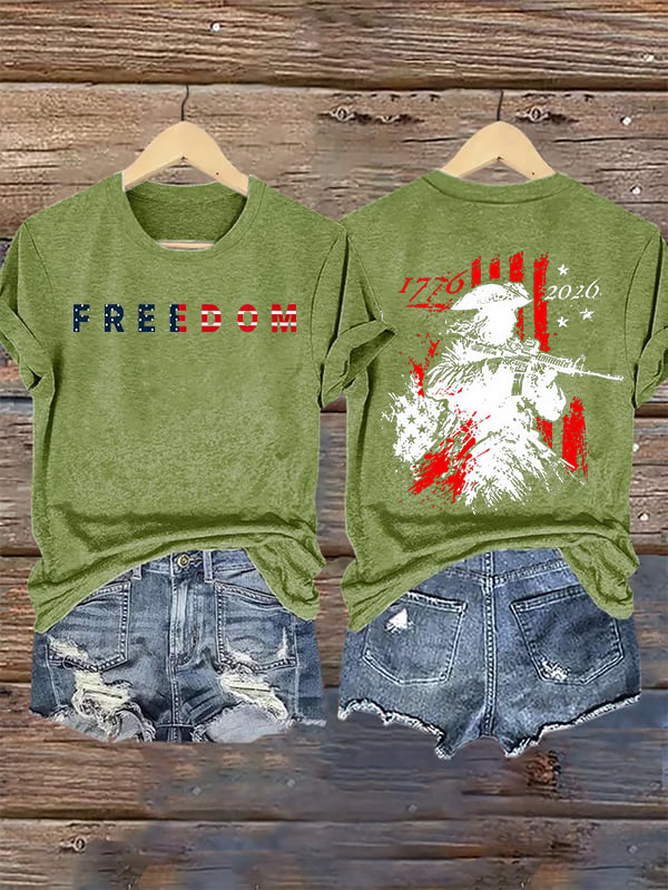 Women's 250th Anniversary Distressed American Flag 2-sided Shirt