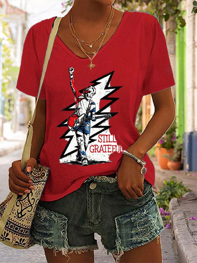 🔥Buy 3 Get 15% Off Women's Retro Rock Singer Commemorative Print T-Shirt