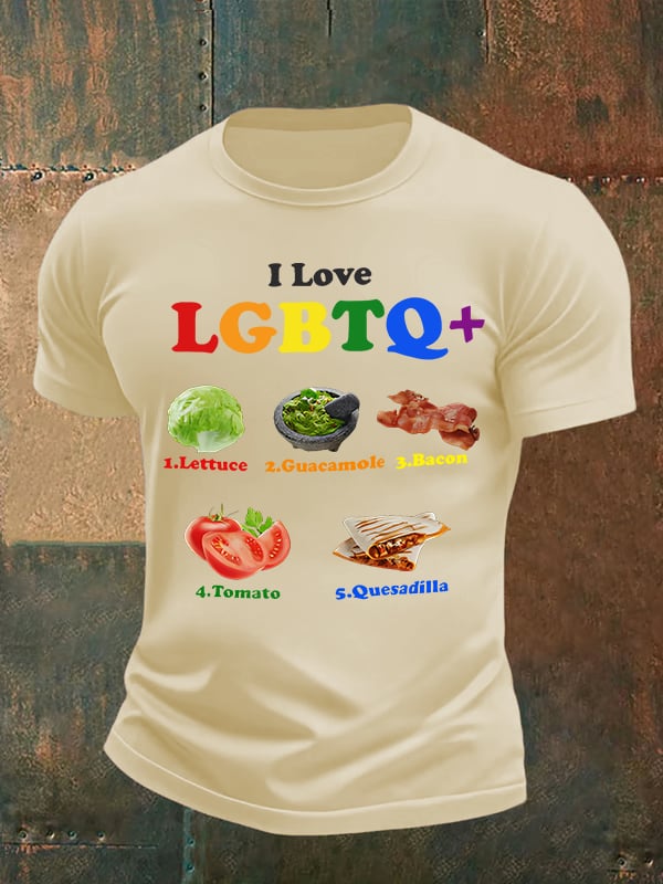 Men's LGBTQ+ Pride Graphic Tee for Food Lovers