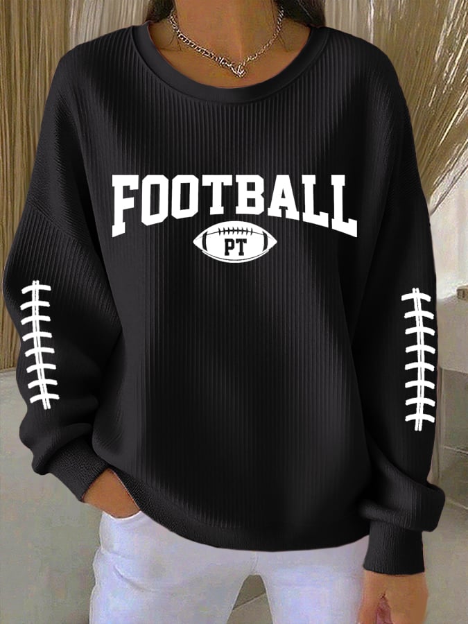 Women's Football Print Sweatshirt